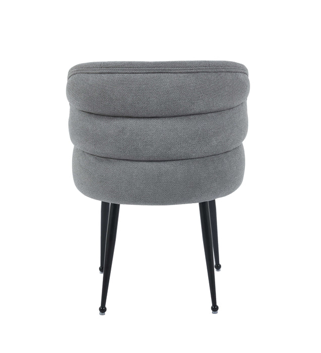 CHAISE SACHA PIEDS METAL NOIR ASSISE ANTHRACITE TISSU EFFET LIN - image 3