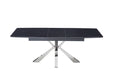 Table extensible BIANCA Chrome plateau Céramique marbré noir