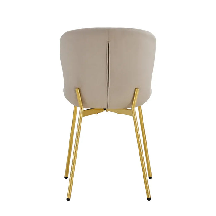 Chaise ELEN gold velours moka