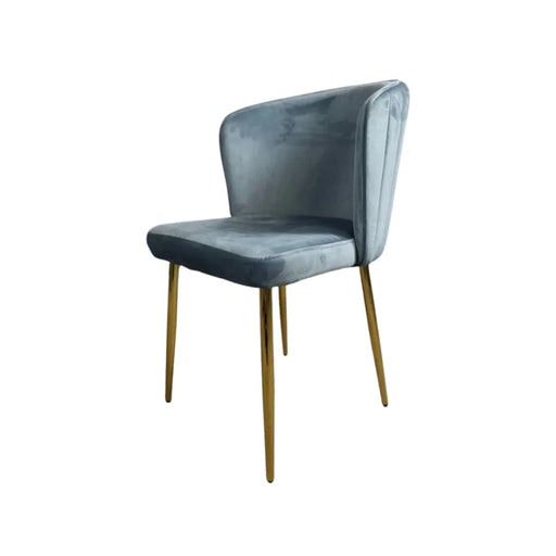 Chaise moderne DIANA gold velours bleu