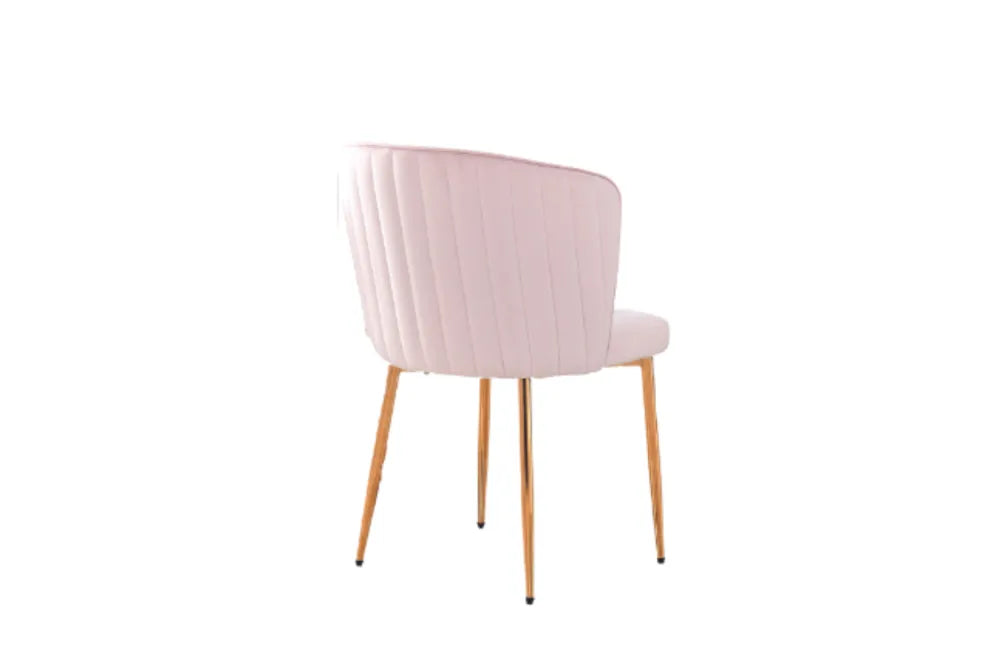 Chaise moderne DIANA gold velours rose