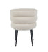 CHAISE SACHA PIEDS METAL NOIR ASSISE ECRU TISSU EFFET LIN - image 3