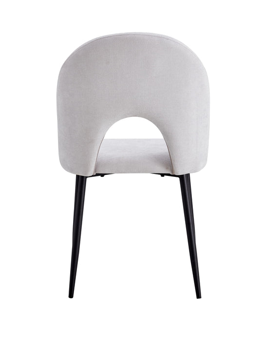 CHAISE TEDDY CHENILLE LIGHT GREY PIED METAL NOIR - image 3