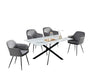 Table Repas JESSICA XXL Métal noir et plateau en verre 180 cm 6 à 8 couverts - image 3