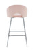 TABOURET DE BAR TEDDY PIED CHROME VELOURS ROSE - image 2