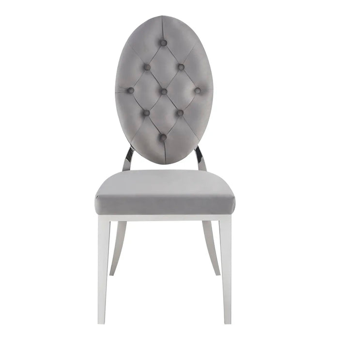 Lot de chaises MEDAILLON capitonnées chrome et velours - image 2