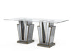 Table à manger GALAXY miroir plateau transparent