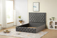 Cadre de lit ROMA velours 140x190cm gris-anthracite