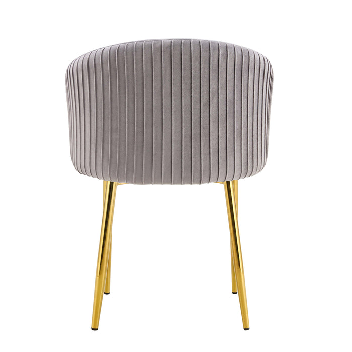 CHAISE AVEC ACCOUDOIR CARLITA GRIS PIED GOLD - image 3