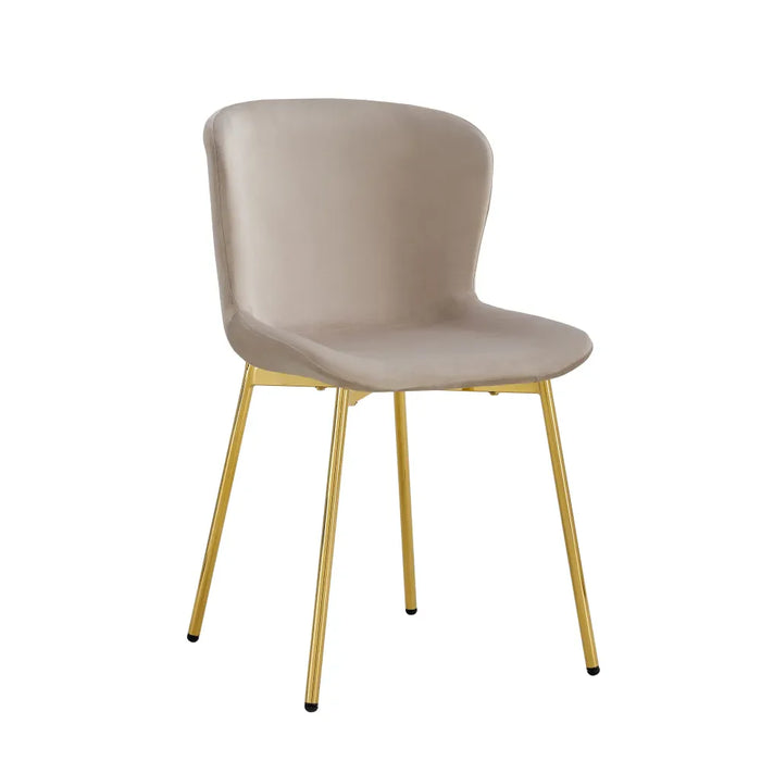 Chaise ELEN gold velours moka