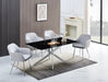 Table Repas JESSICA XXL Chrome et plateau en verre 180 cm 6 à 8 couverts - image 1