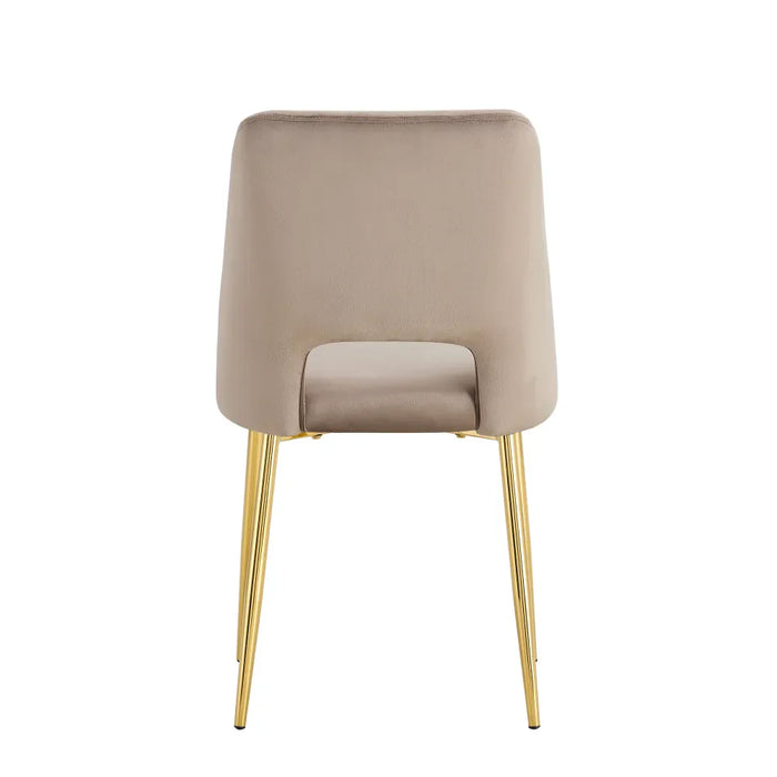 Chaise AVA Gold en Velours taupe