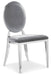 Chaise MEDAILLON en chrome et velours gris