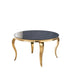 Table à manger ronde BAROQUE gold  130x75 cm marbré noir