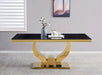 Table à manger TROFY 6 à 8 personnes gold verre 180x90 cm - image 2