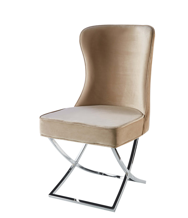 CHAISE GABRIELLE CHROME VELOURS BEIGE - image 1