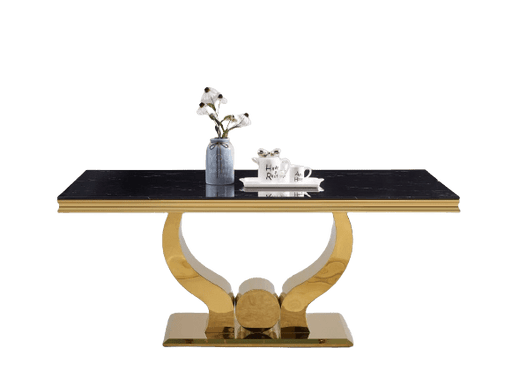 TABLE BASSE TROFY GOLD MARBRE NOIR 120 x 70 x 45 cm