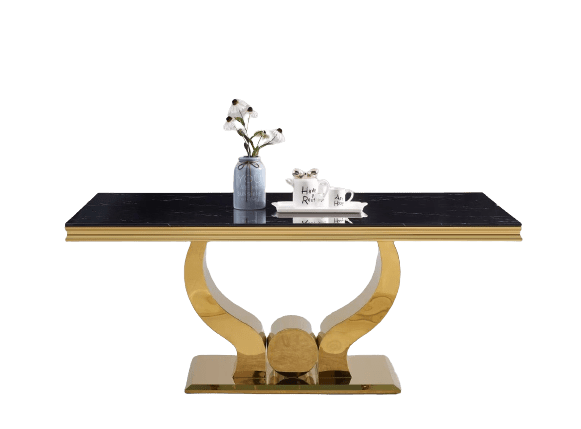 TABLE BASSE TROFY GOLD MARBRE NOIR 120 x 70 x 45 cm