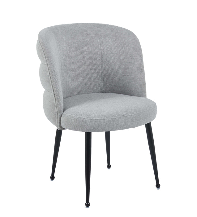 CHAISE SACHA PIEDS METAL NOIR ASSISE GRIS TISSU EFFET LIN - image 2