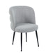 CHAISE SACHA PIEDS METAL NOIR ASSISE GRIS TISSU EFFET LIN - image 2