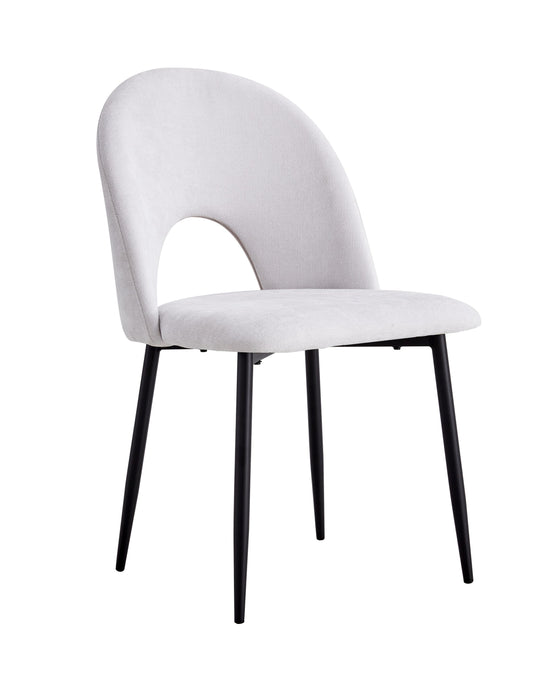 CHAISE TEDDY CHENILLE LIGHT GREY PIED METAL NOIR - image 1