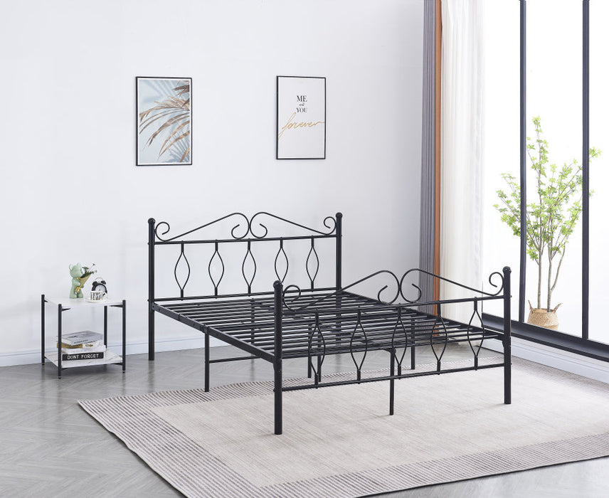 Lit 2 places JULIE 160x200 cm métal sommier inclus noir