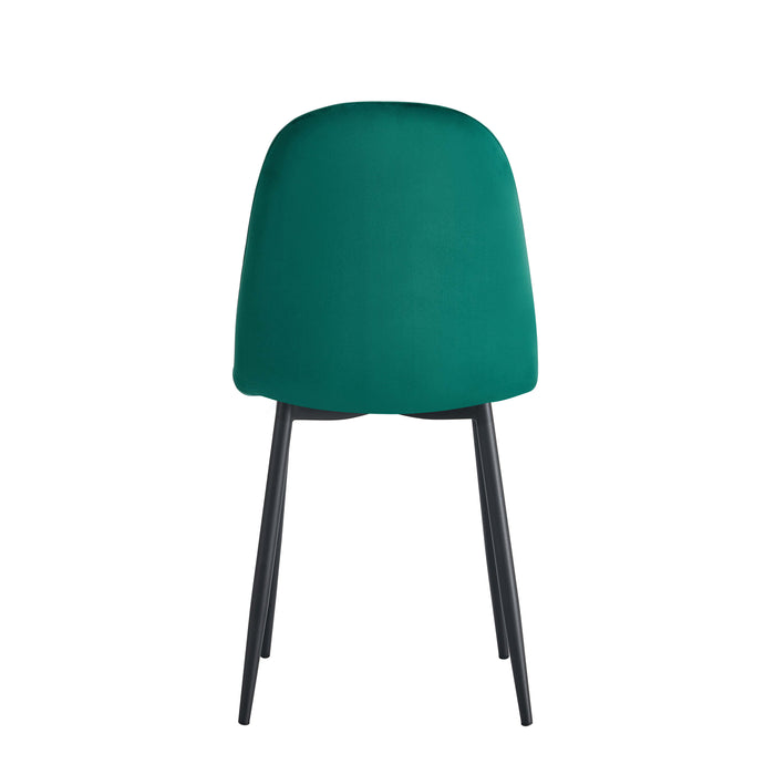 CHAISE SCANDINAVE VELOURS VERT SAPIN PIED METAL NOIR - image 3