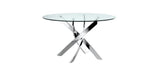 Table a manger ronde JESSICA chrome XXL 120 cm 4 couverts - image 1