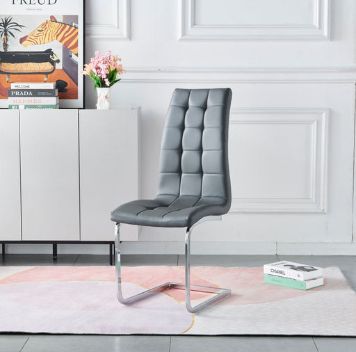 Chaise BELLA simili cuir gris