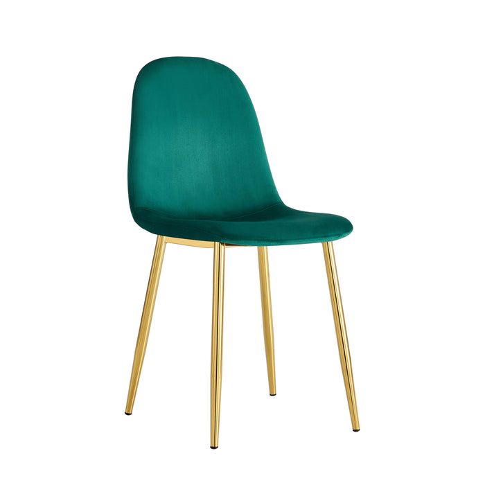 CHAISE SCANDINAVE GOLD VELOURS VERT CANARD - image 1
