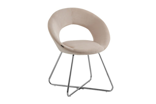 Chaise BUBBLE Chrome velours beige