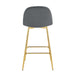 TABOURET DE BAR SCANDINAVE PIED GOLD VELOURS ANTHRACITE - image 2