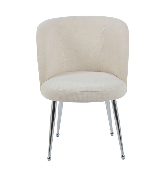 CHAISE SACHA PIEDS CHROME ASSISE ECRU TISSU EFFET LIN - image 1