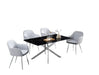 Table Repas JESSICA XXL Chrome et plateau en verre 180 cm 6 à 8 couverts - image 3