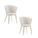 Chaise NYMPHEA pieds Gold assise Velours blanc doudou