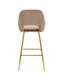 TABOURET DE BAR ATHENA PIED GOLD VELOURS TAUPE - image 2