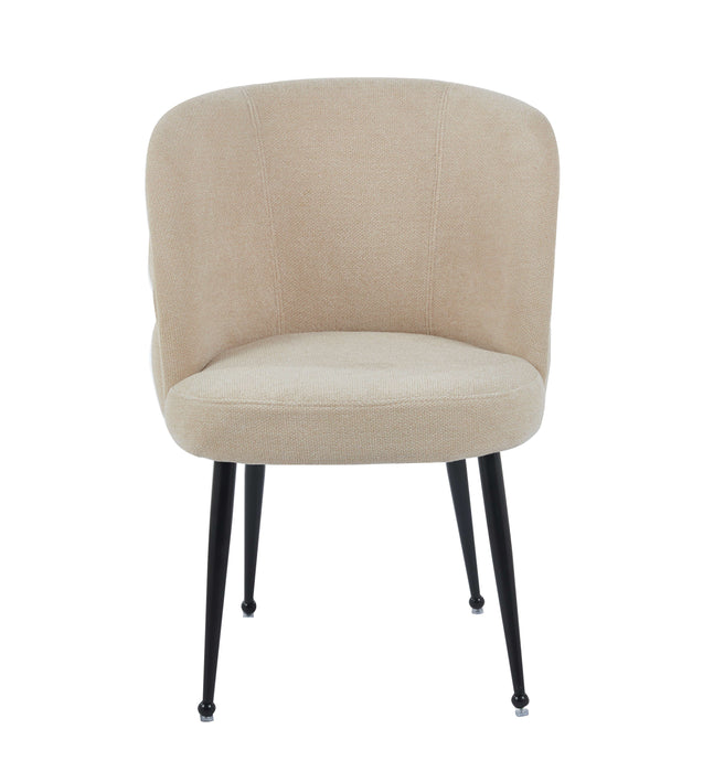 CHAISE SACHA PIEDS METAL NOIR ASSISE MOKA TISSU EFFET LIN - image 1