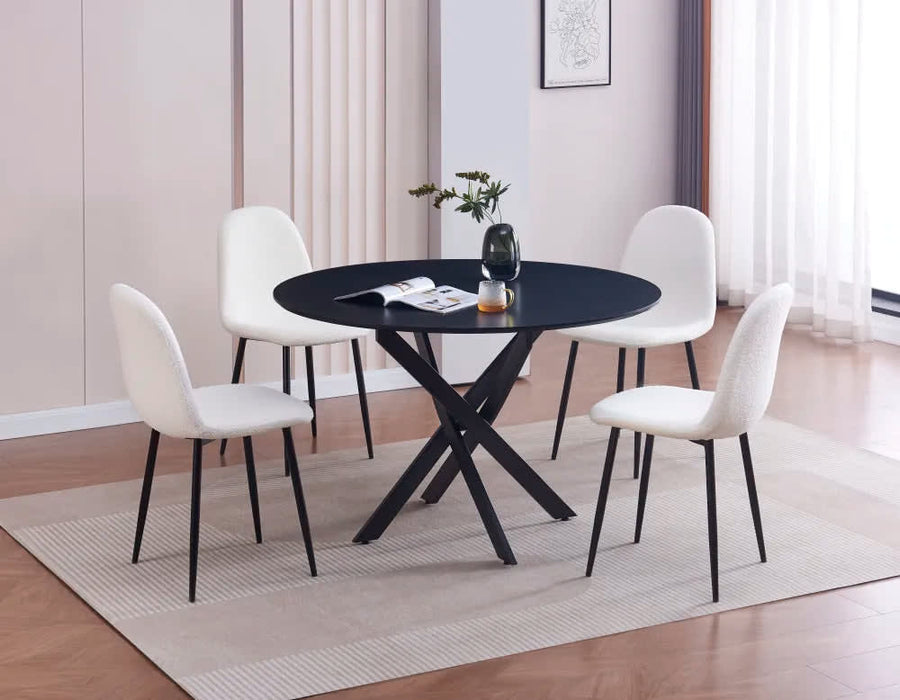 TABLE A MANGER EN BOIS JESSICA PIEDS METAL NOIR - image 1