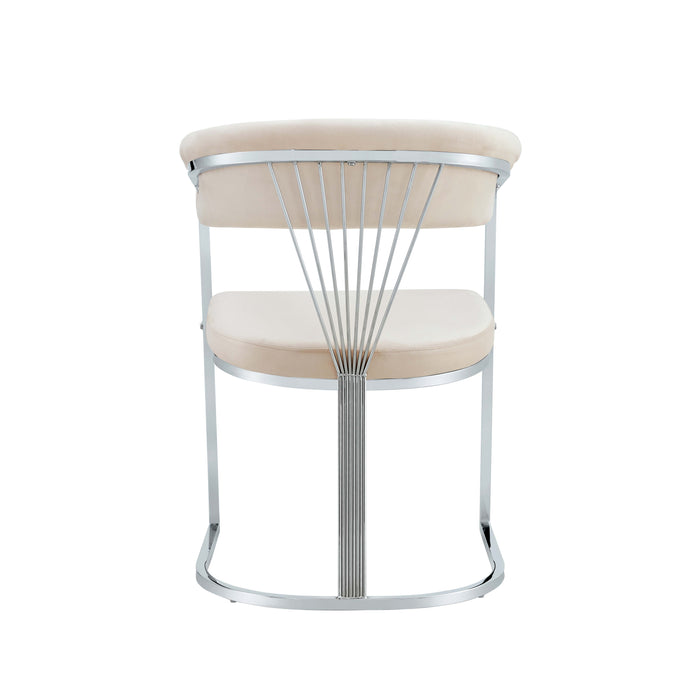 CHAISE AVEC ACCOUDOIR BRITTANY CHROME VELOURS BEIGE - image 4
