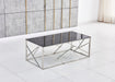 TABLE BASSE GEOMAG CHROME MARBRE NOIR 120X60X45