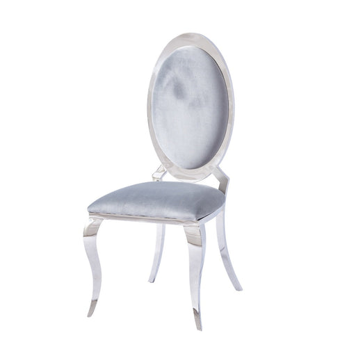 Chaise ANGEL baroque Chrome Velours gris