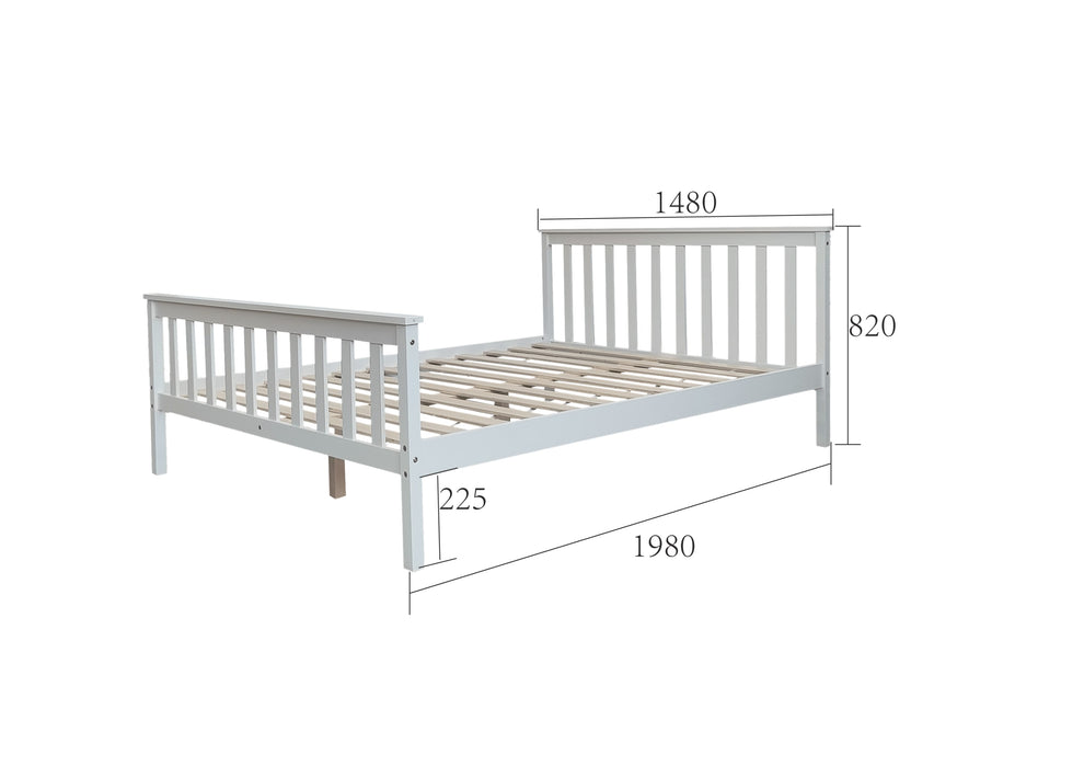 LIT BATNA EN BOIS BLANC 140x190cm - image 3