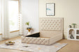 Cadre de lit ROMA velours 160x200cm beige