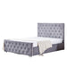 Lit 2 places 140x190 cm PRESTIGE velours  sommier inclus gris