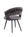 CHAISE CAROLINA PIEDS METAL NOIR VELOURS ANTHRACITE - image 3