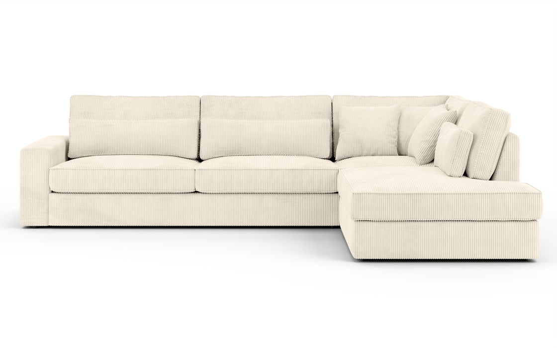 CANAPE BRISTOL ANGLE DROIT COTELE BLANC BEIGE 315x230cm - image 1