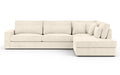 CANAPE BRISTOL ANGLE DROIT COTELE BLANC BEIGE 315x230cm - image 1