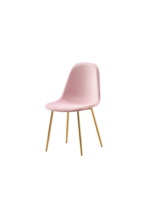 Chaise  SCANDINAVE en velours pieds Gold rose