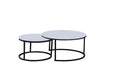 Lot de 2 tables Basses Gigogne ARTO métal noir et plateau en verre - image 1