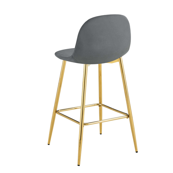 TABOURET DE BAR SCANDINAVE PIED GOLD VELOURS ANTHRACITE - image 3
